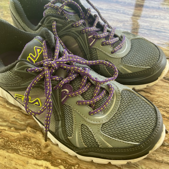 Fila Women's Gray and Purple Sneakers - Picture 6 of 6